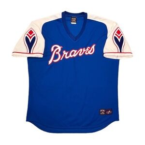 Vintage Atlanta BRAVES Baseball Jersey - Hank Aaron Era MLB Throwback - Stitched